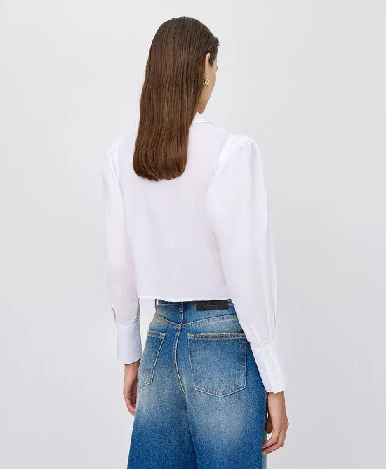 Access Fashion Cropped White Button Shirt