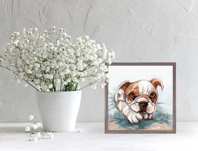 Best Friend - Boxer Puppy Mini Framed Canvas