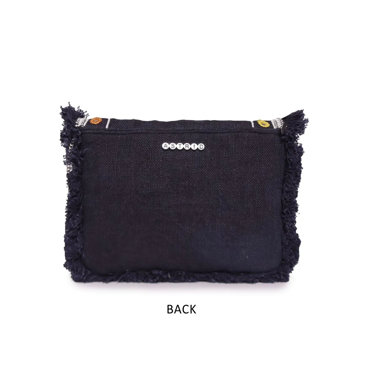 Black Jute  Sling Bag  With Chain Strap