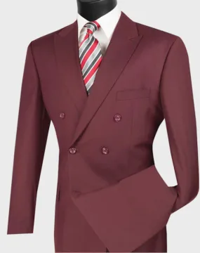 Burgundy Double Breasted Suit