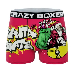 CRAZYBOXER Holidays Santa Skate Men's Boxer Briefs