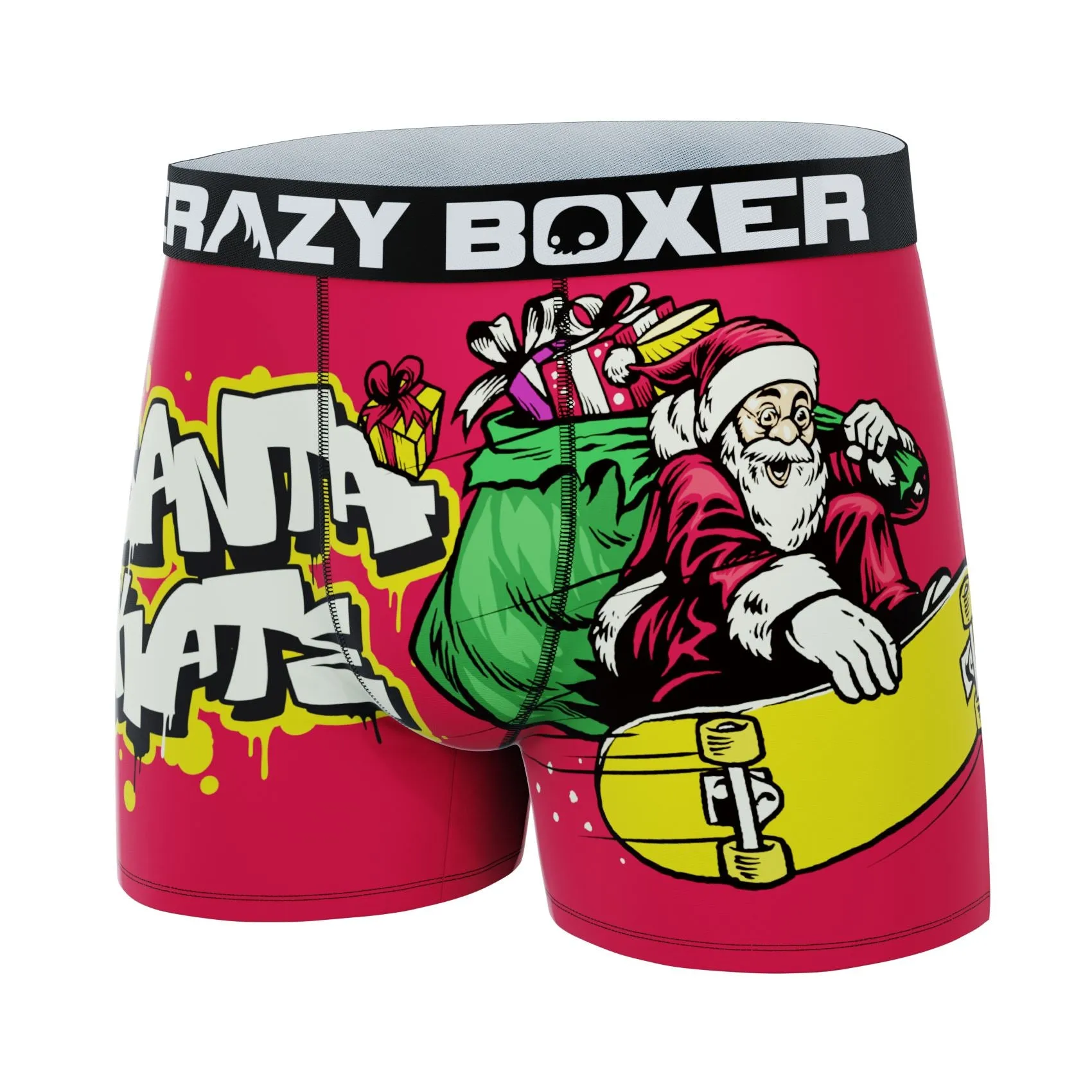 CRAZYBOXER Holidays Santa Skate Men's Boxer Briefs