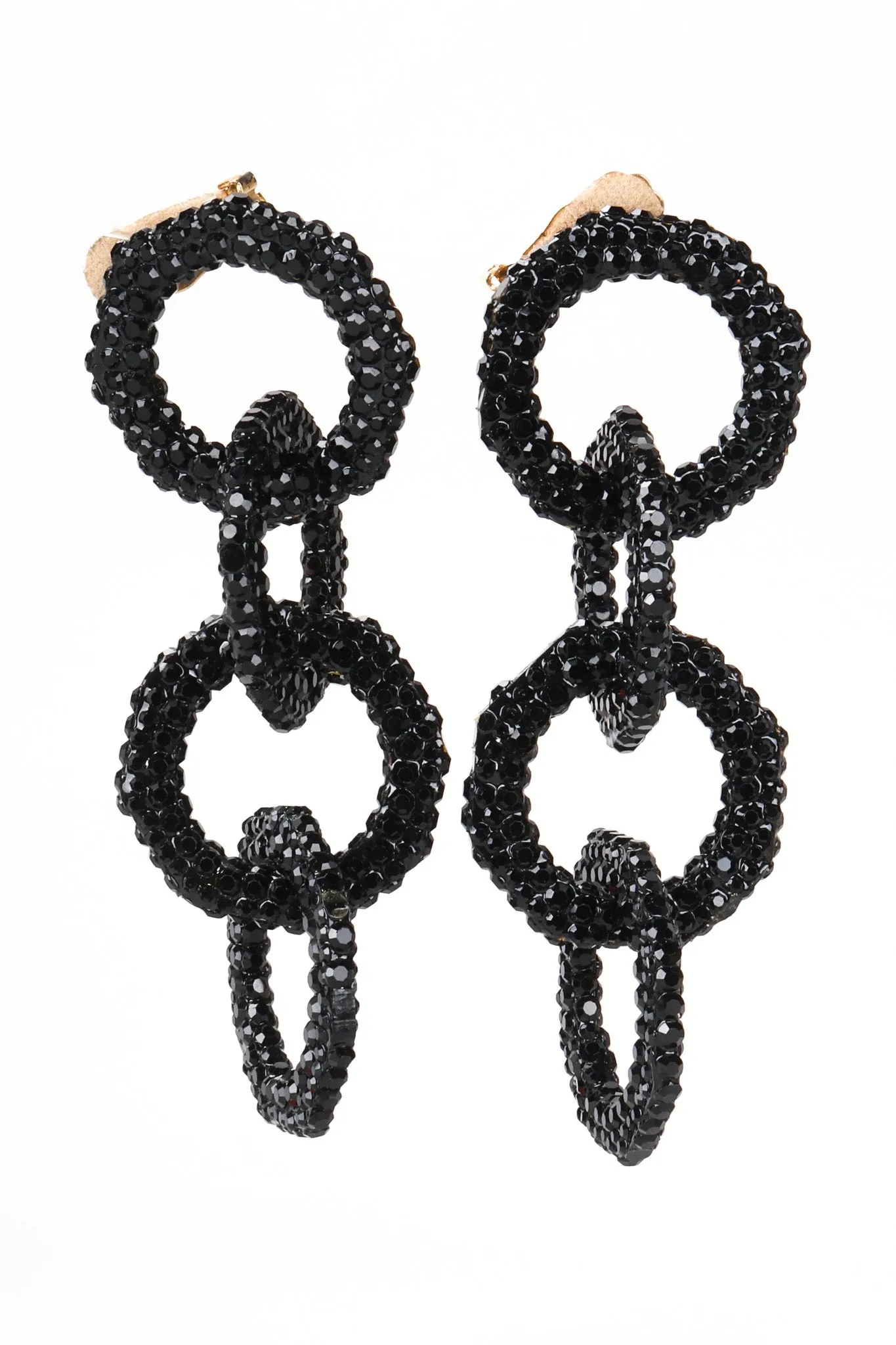 Crystal Hoop Chain Earrings