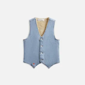 ERL Sherpa Denim Vest - Blue