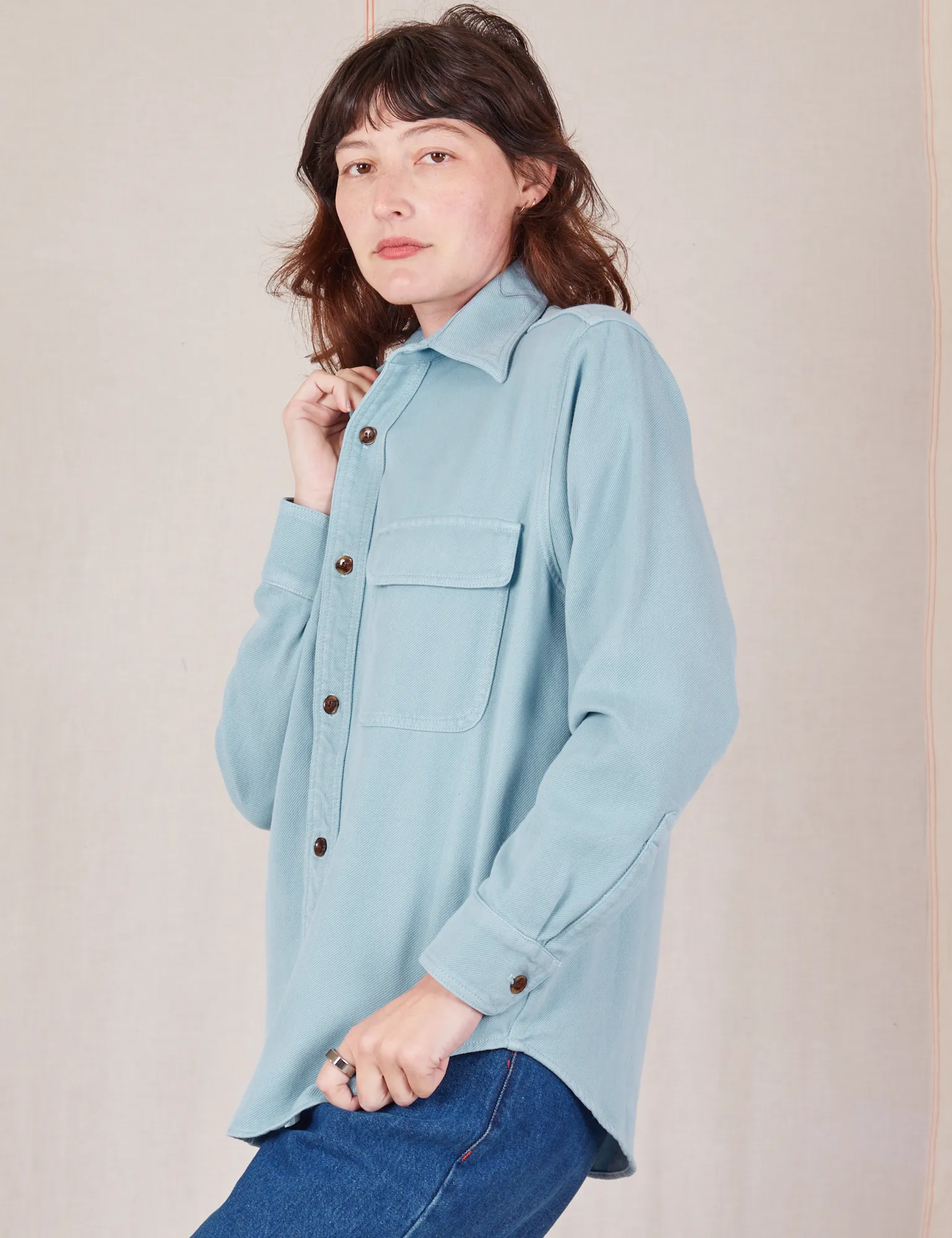 Flannel Overshirt - Baby Blue *FINAL SALE*