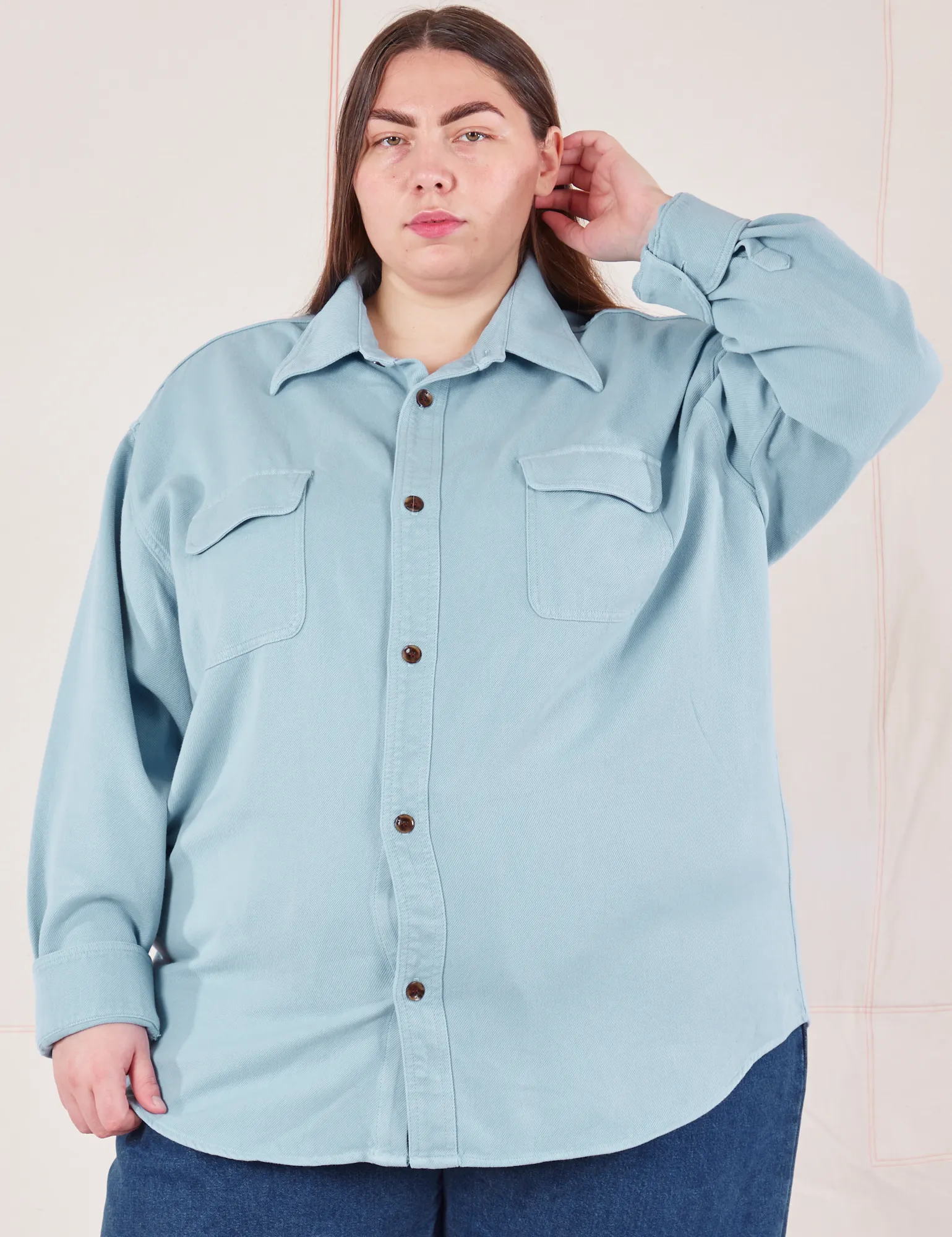 Flannel Overshirt - Baby Blue *FINAL SALE*