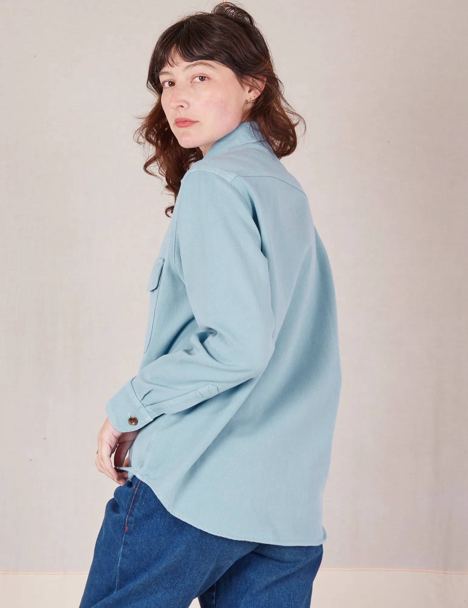 Flannel Overshirt - Baby Blue *FINAL SALE*