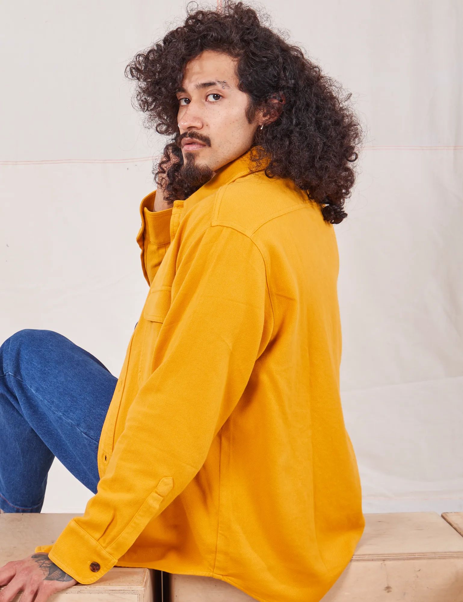 Flannel Overshirt - Mustard Yellow *FINAL SALE*