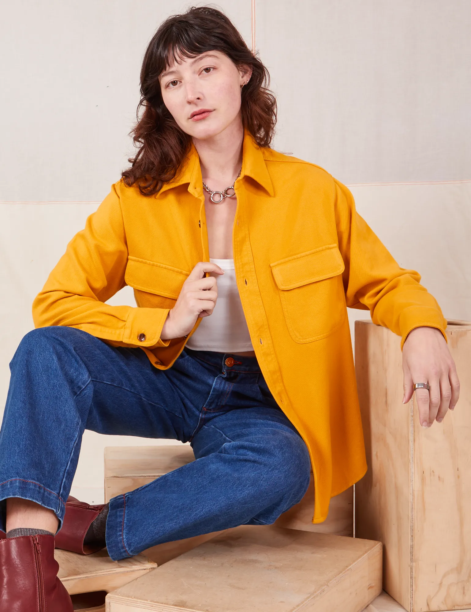 Flannel Overshirt - Mustard Yellow *FINAL SALE*