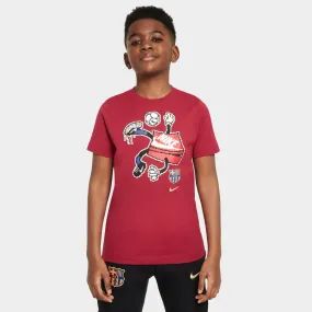 Nike Juniors' FC Barcelona Crest T-shirt / Noble Red