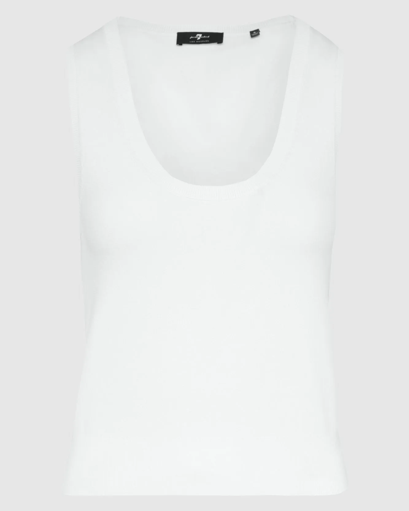 Ribbed Scoop Neck Top In Off White