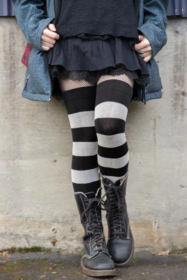 Striped Extraordinary Thigh High Socks