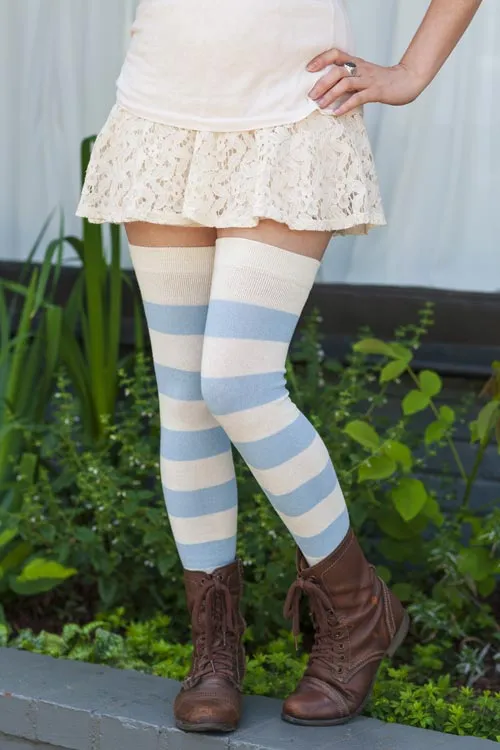 Striped Extraordinary Thigh High Socks