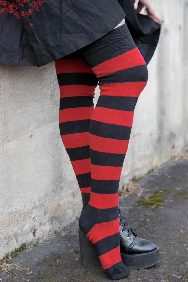 Striped Extraordinary Thigh High Socks