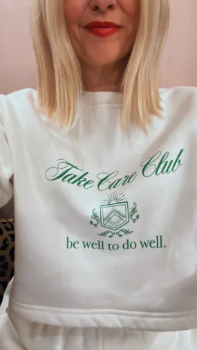 'Take Care Club' Cropped Sweatshirt