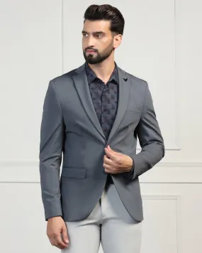 TechPro Formal Grey Solid Blazer - Mustang